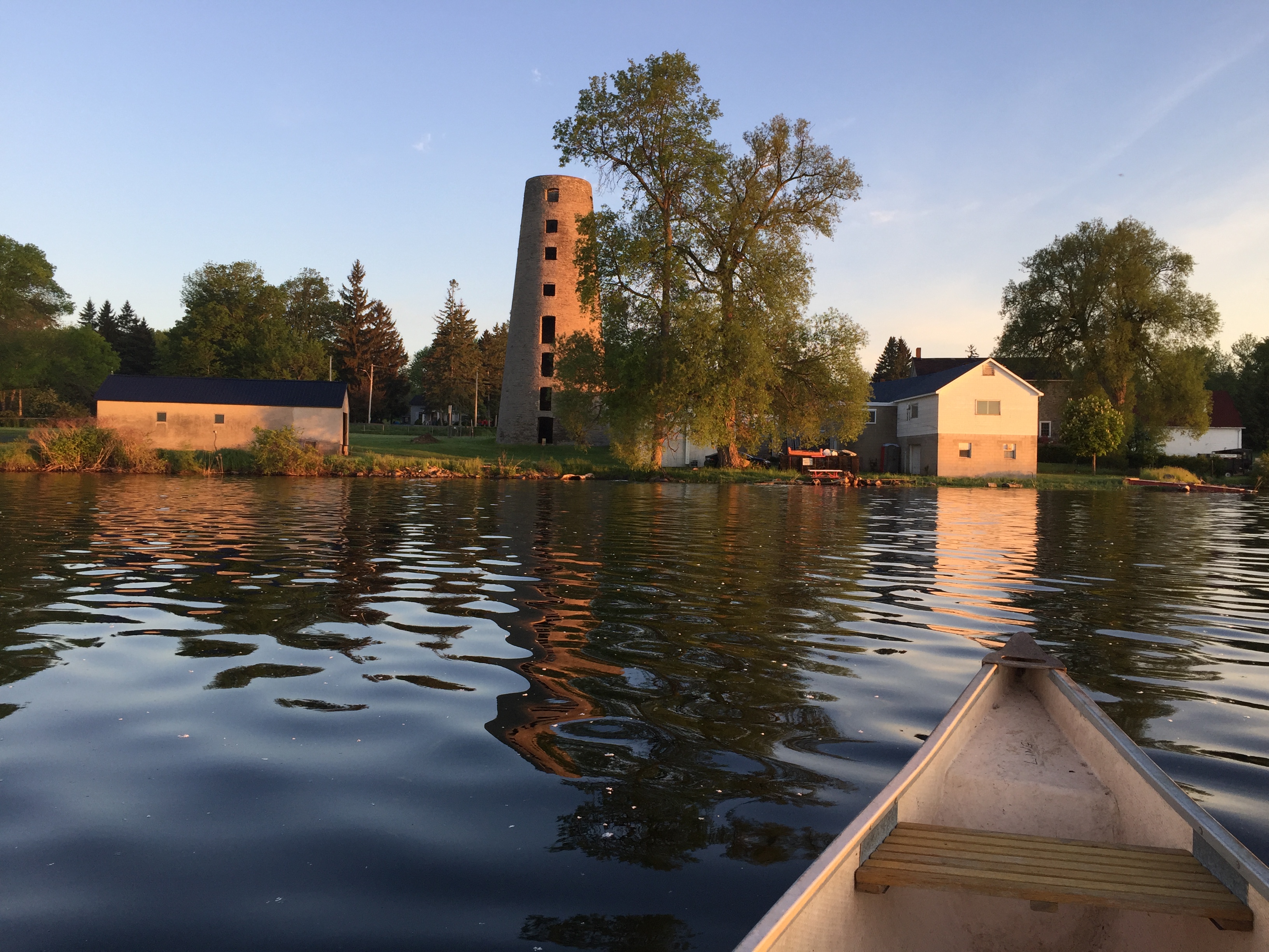 Enjoying the river and the view by canoe